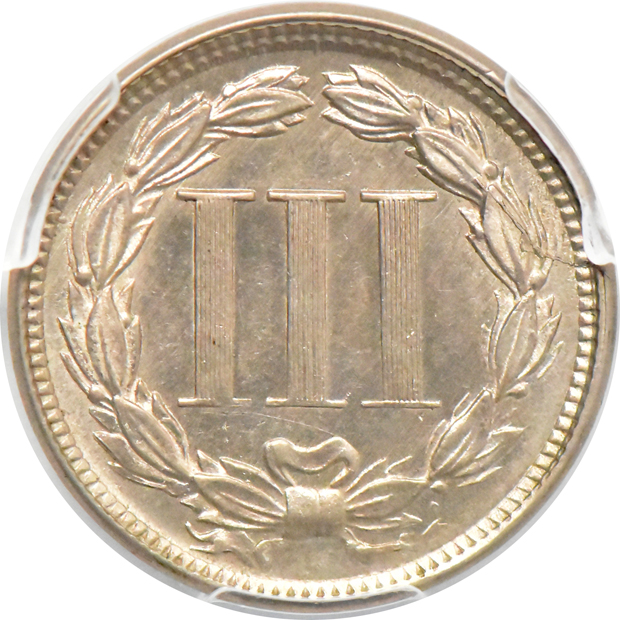 1865 and 1873 Open 3, both PCGS MS-64