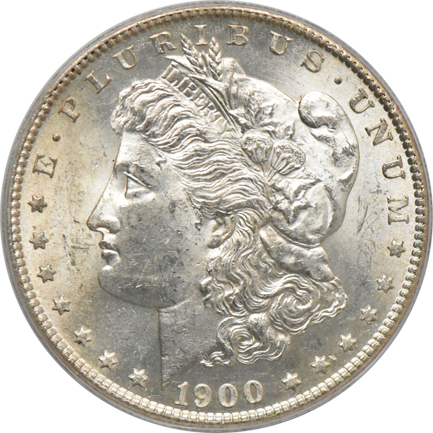 1899-S MS-62, and a 1900-S MS-63, both PCGS