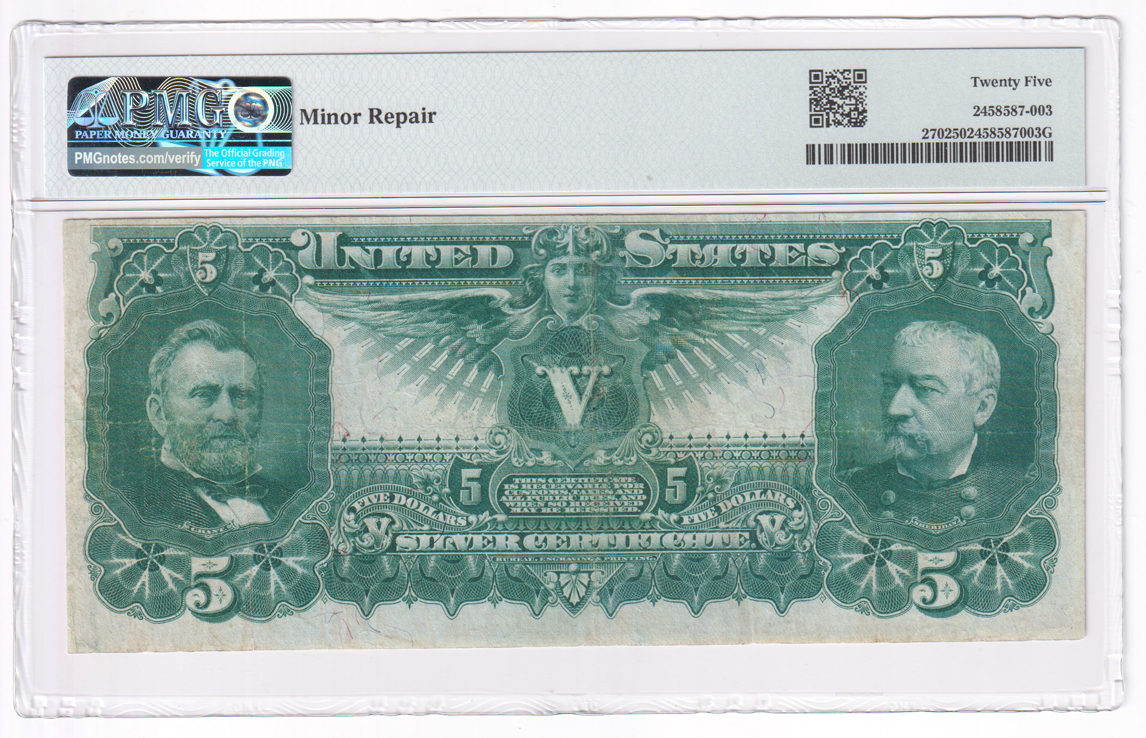 1896 $5 Educational Fr# 270 - PMG VF-25/minor repair