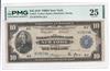 1918 $10 New York Fr# 810 - PMG VF-25