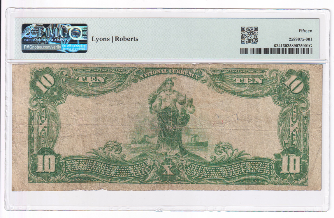 1902 $10 Blue Seal - Saint Charles, MO Charter #260 - PMG F-15