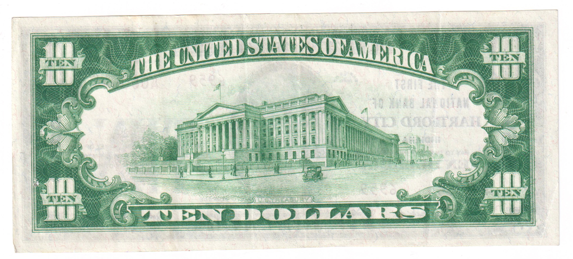 1929 $10 Type 2 - Hartford City, IN Charter #6959 - XF/pinholes