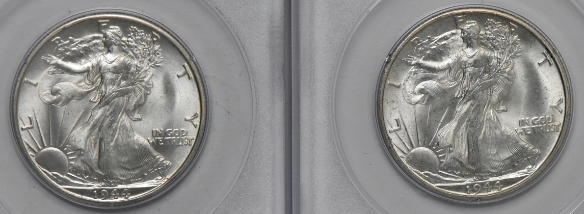 Eight Uncirculated U.S. Type coins in PCGS rattler holders