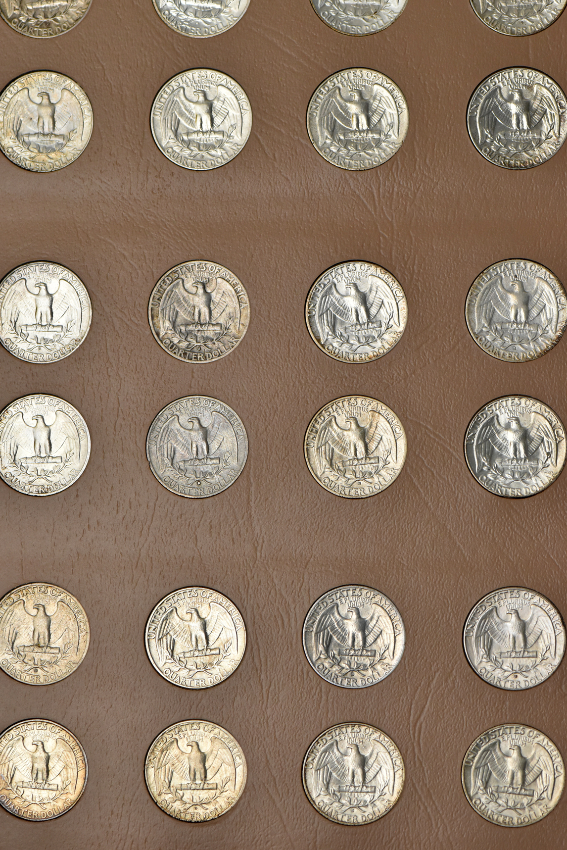 Complete collection of Washington quarters including proof-only issued, 1932 through 1998-S silver Proof, in a Dansco 8140 album