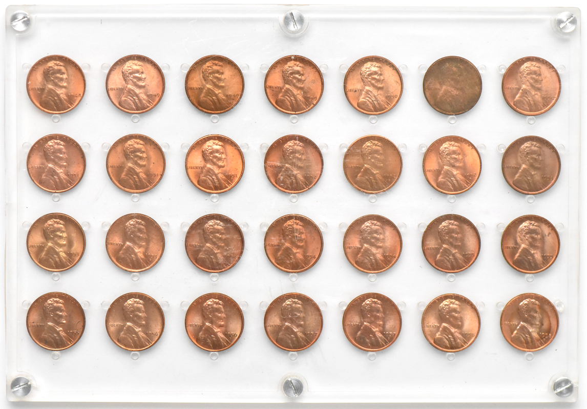 Collection of Lincoln cents, 1929 through 1948-S, in two Seitz Coin Cases