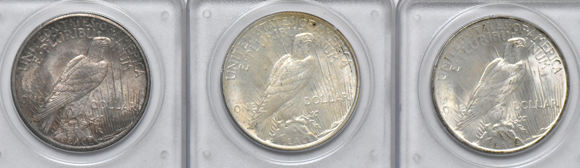 Complete collection of Peace dollars, all PCGS MS-64 (rattler)