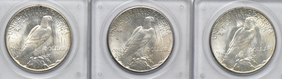 Complete collection of Peace dollars, all PCGS MS-64 (rattler)