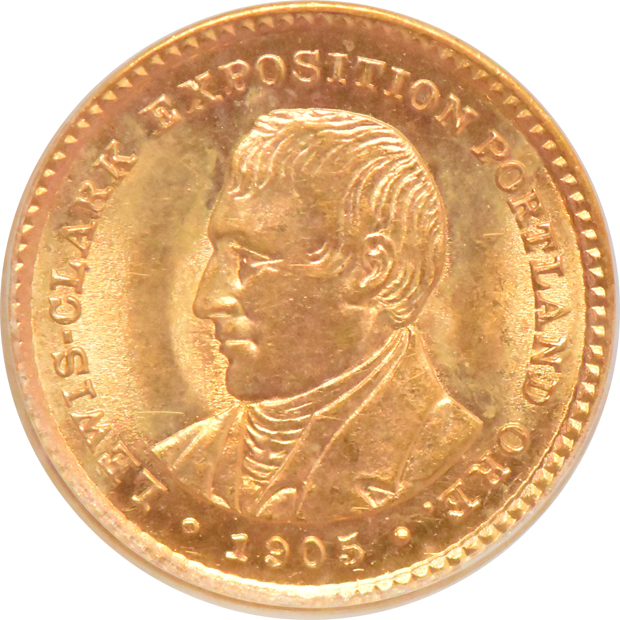 1904 $1 Lewis & Clark NGC, and a 1905 $1 Lewis & Clark PCGS, both MS-62