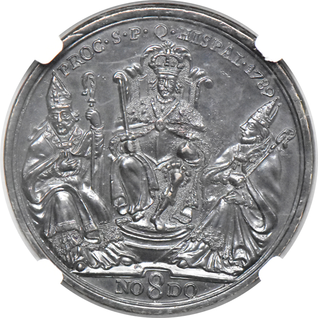 Spain - 1789 Charles IV Proclamation Silver Medal - NGC AU-58