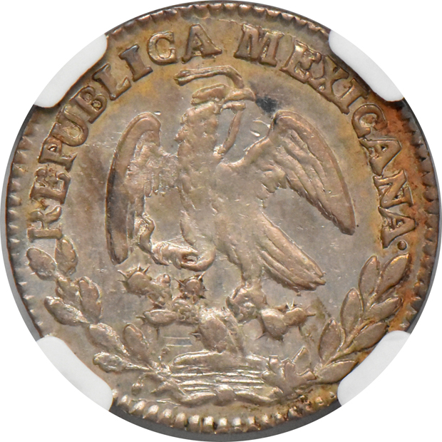 Mexico - 1833-Mo MJ 1/2 real PCGS MS-63, and an 1859-Zs Mo real