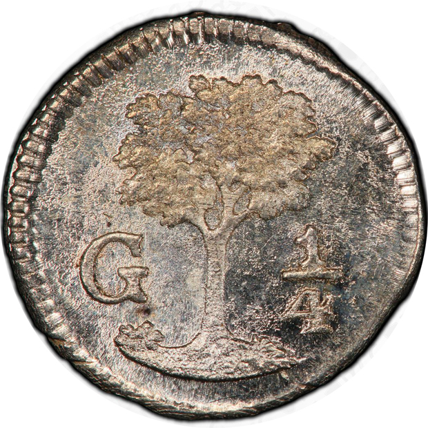 Central American Republic - 1844-G 1/4 real - PCGS MS-66