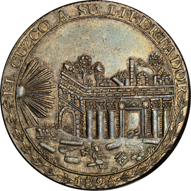 Peru - 1825 silver medal Fonrobert-9205 - PCGS MS-61