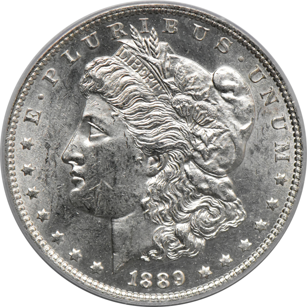 1888-S MS-62, 1889-O MS-62, and an 1891-CC MS-61, all PCGS
