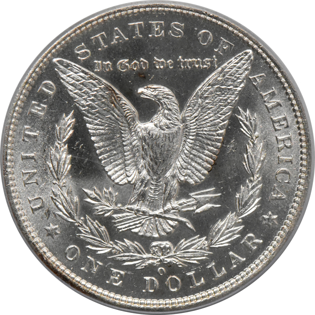 1888-S MS-62, 1889-O MS-62, and an 1891-CC MS-61, all PCGS