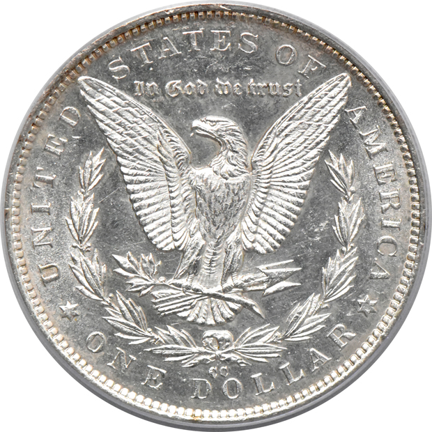 1888-S MS-62, 1889-O MS-62, and an 1891-CC MS-61, all PCGS