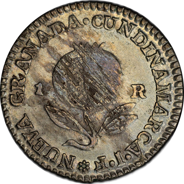 Colombia - 1813-JF real - PCGS AU-50
