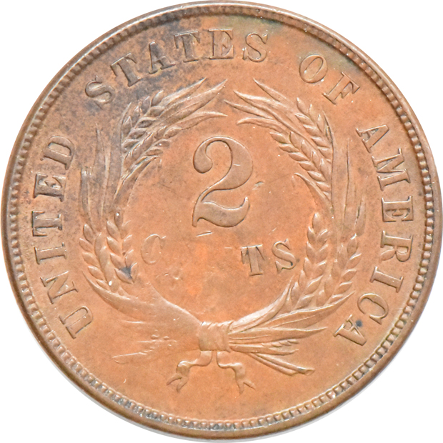 1864 Large Motto as described, 1864 Large Motto UNC/reverse planchet defect, and an 1864 double date UNC