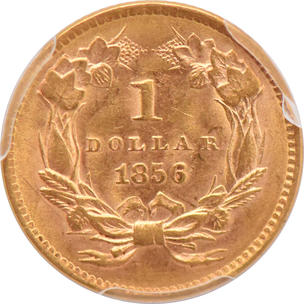 1853 MS-61, and an 1856 AU-58, both PCGS