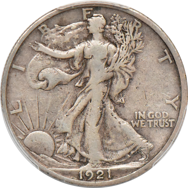 1921 PCGS VG-8, and a 1921-S PCGS VF-20 CAC