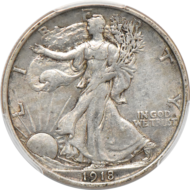 1918 VF-20, 1918-D XF-45, and a 1918-S XF-40, all PCGS