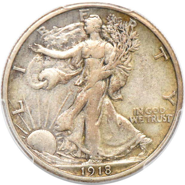 1918 VF-20, 1918-D XF-45, and a 1918-S XF-40, all PCGS
