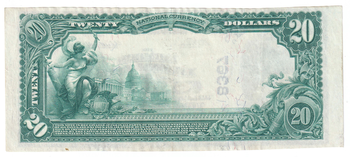 1902 $20 Blue Seal - Garner, IA Charter #8367 - XF