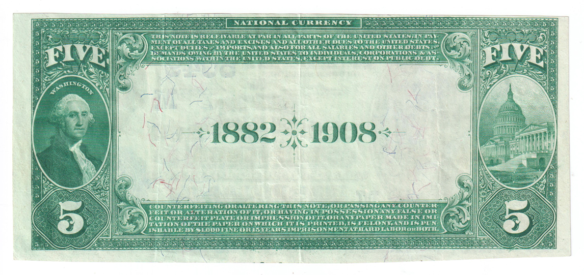 1882 $5 Date Back - Robinson, IL Charter #5049 - XF