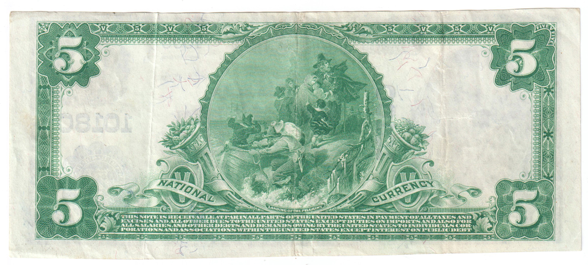 1902 $5 Blue Seal - Waterloo, IL Charter #10180 - XF