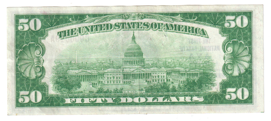 1929 $50 Type 1 - Ava, IL Charter #10911 - AU