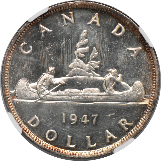 Canada - 1947 $1 Pointed 7 - NGC UNC details/cleaned