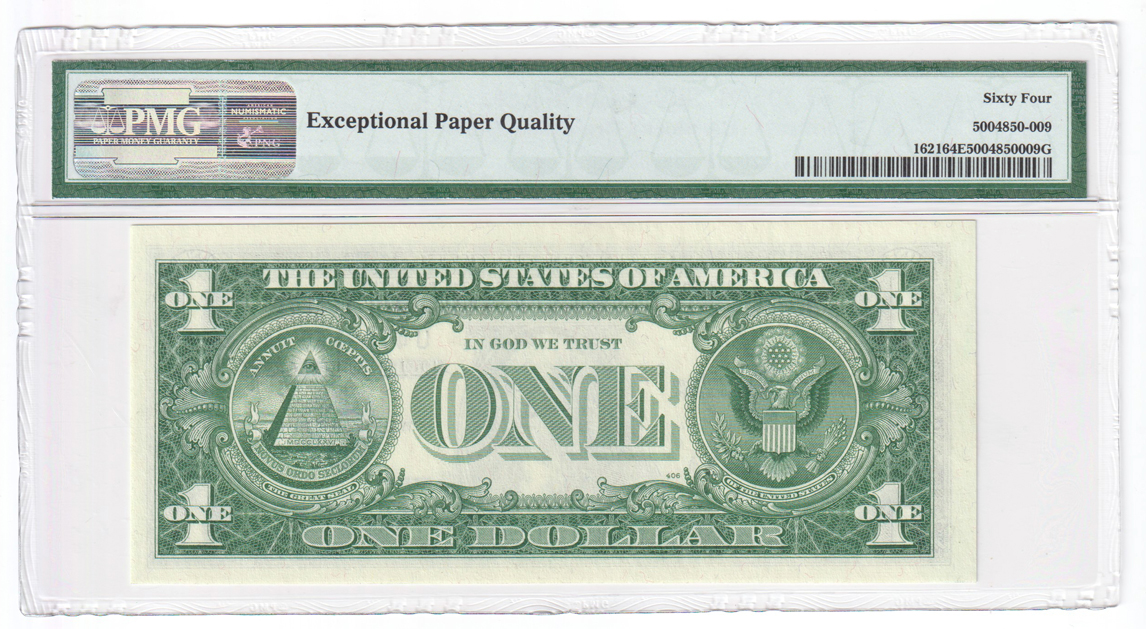 Error Currency - 1957-B $1 Silver Certificate Fr# 1621 Mismatched Serial Numbers - PMG ChCU-64 EPQ