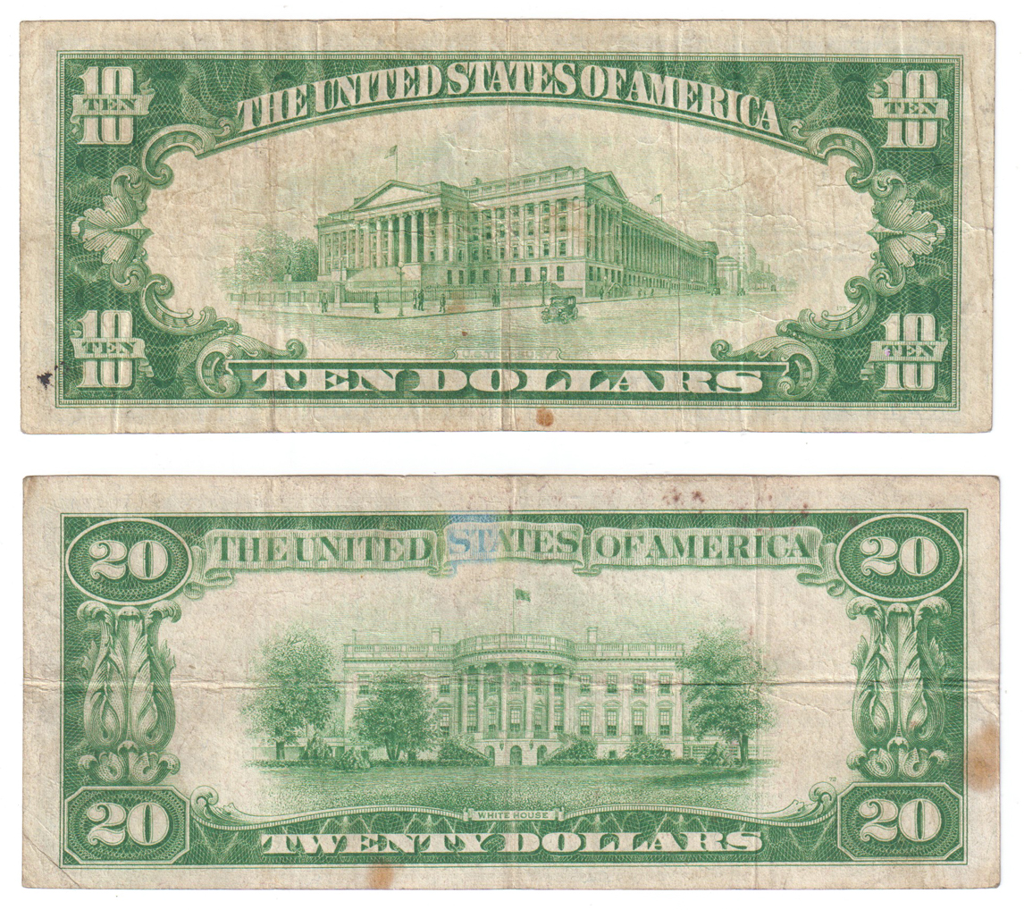 Four small size Gold Certificates