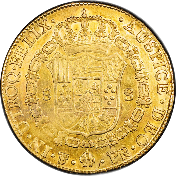Bolivia - 1788-PTS PR 8 escudos - PCGS AU-58