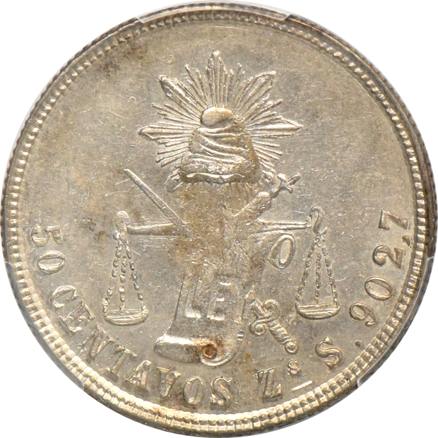 Multiple - Bolivia 1805-PTS PJ real MS-61, Mexico 1846-Mo MF 1/2 real MS-63, and a Mexico 1878/7-Zs S 50C AU-58, all PCGS