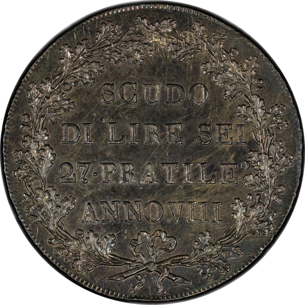 Italy - (1800) Anno VIII scudo - PCGS AU-58