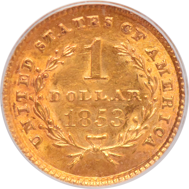1853 PCGS MS-60 (green label), and an 1853 NGC MS-62