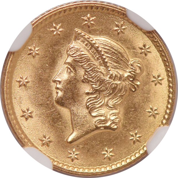 1853 PCGS MS-60 (green label), and an 1853 NGC MS-62