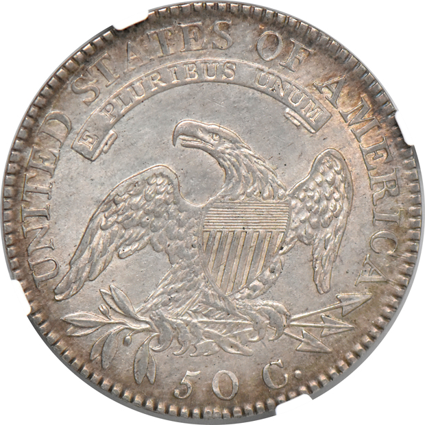 1819 Small 9 Over 8 NGC MS-61
