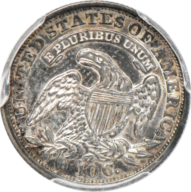 1834 Large 4 Capped Bust dime AU-53, and a 1916 Mercury dime MS-66FB, both PCGS