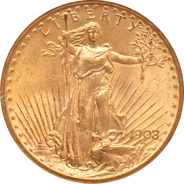 Three 1908 No Motto NGC MS-64 (no line)