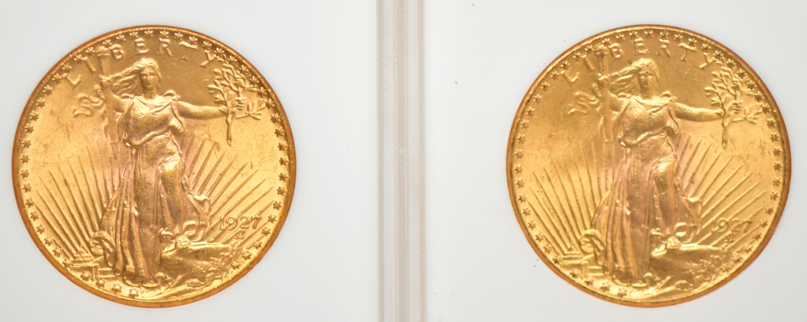 Four 1927 NGC MS-64 (no line)