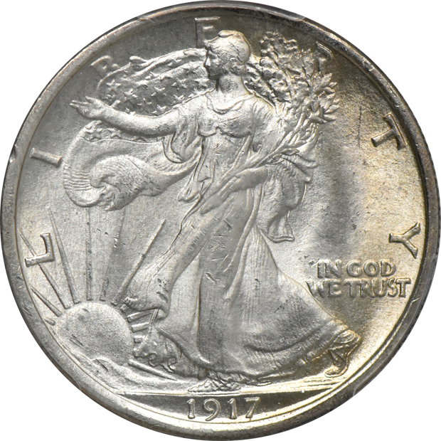 1917 NGC MS-62, and a 1917 PCGS MS-64