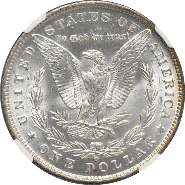 1890-O Morgan dollar MS-64, and a 1911 Lincoln cent MS-66 RB, both NGC