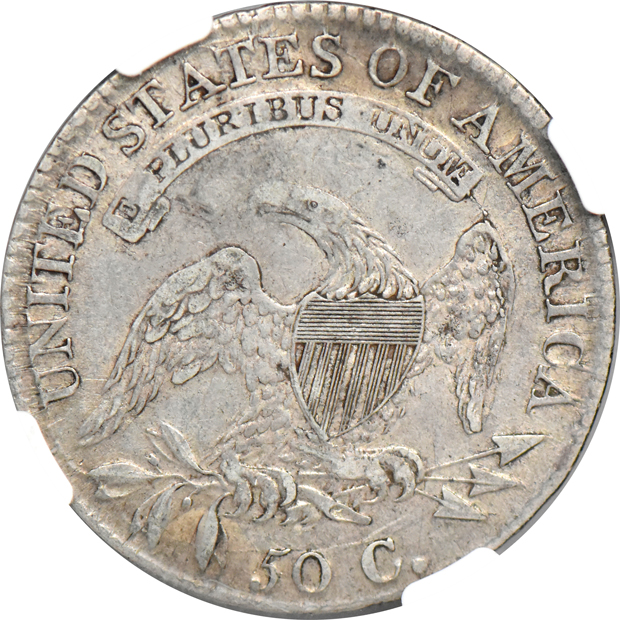 1813 NGC VF-35 CAC, and an 1830 PCGS AU-50 (green label)