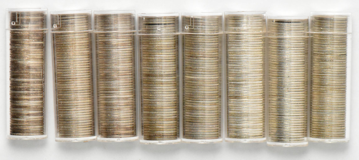 Group of 45 rolls of Uncirculated sillver Roosevelt dimes
