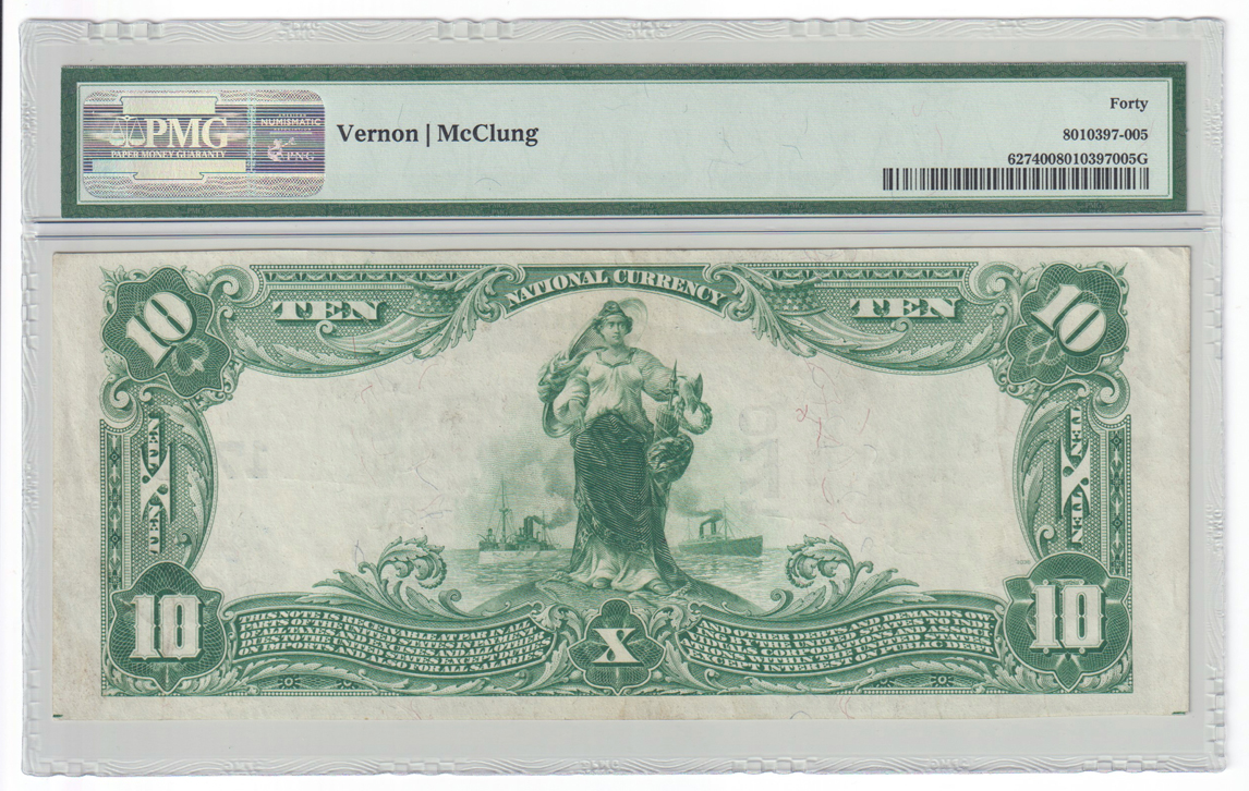 1902 $10 Blue Seal - Columbia, MO Charter #1770 - PMG XF-40