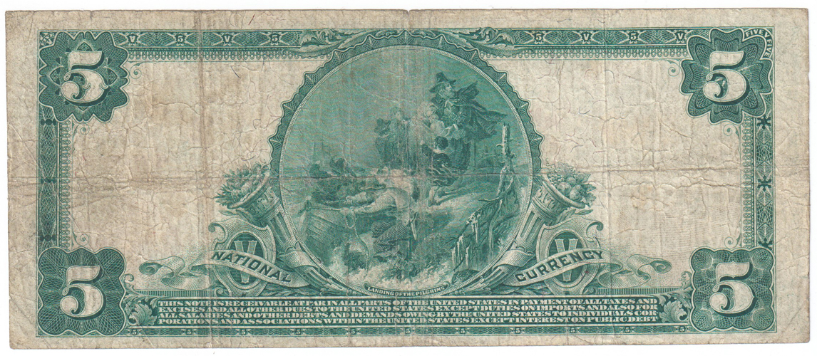 1902 $5 Red Seal - New York, NY Charter #1324 - F