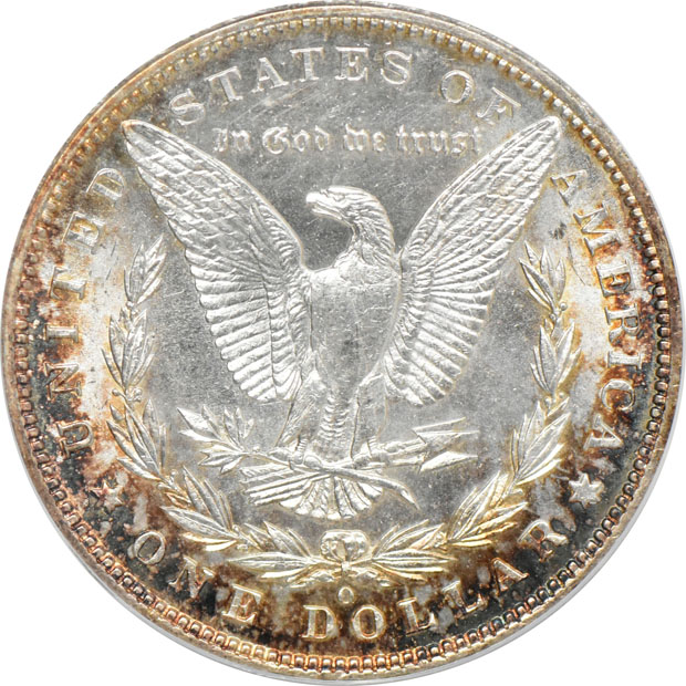 Five Uncirculated Morgan dollars certified  by ANACS