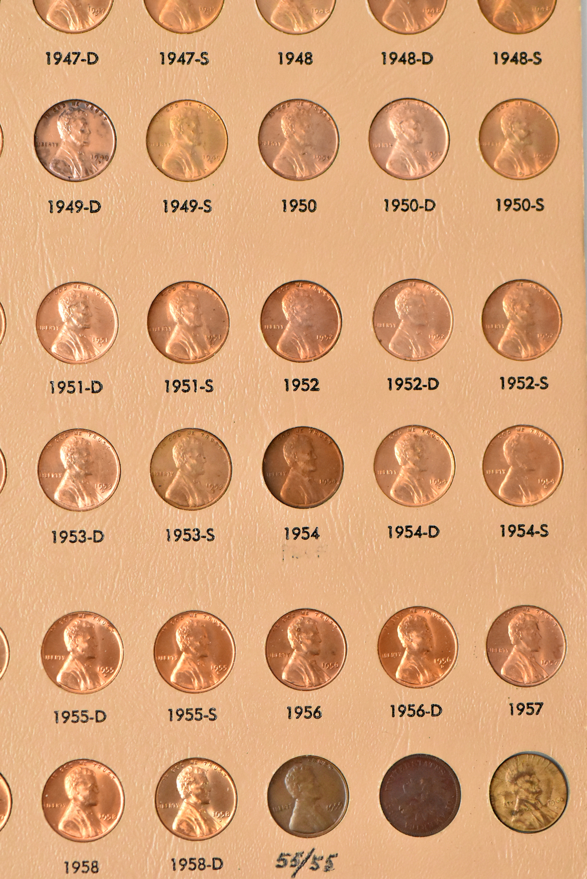 Collection of Lincoln cents, 1909 through 1989-S, plus extras including proof-only issues and early Proofs