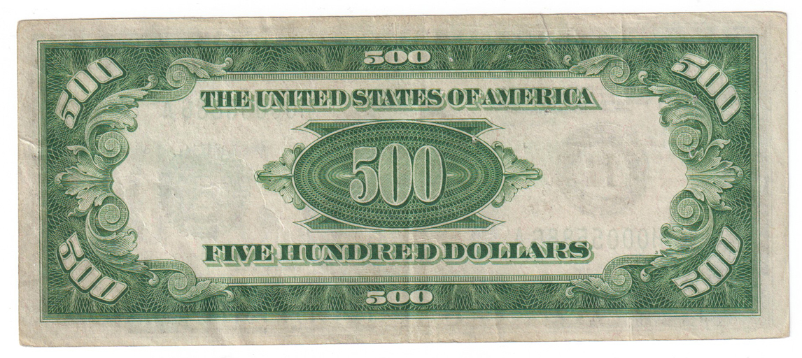 1934-A $500 St. Louis Fr# 2201H - VF/pinholes